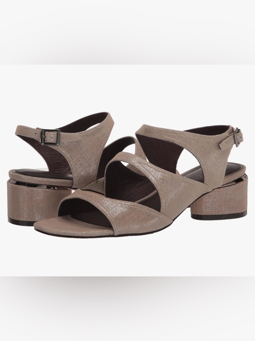 Donald J. Pliner MoonieQA Strappy Metallic Suede Sandals